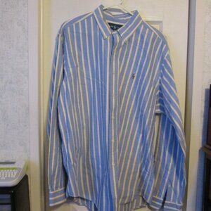 NWOT Ralph Lauren Men's Striped 100% Cotton Long Sleeve Shirt XLClassic Fit